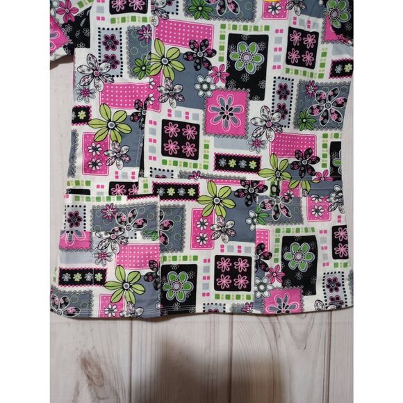 Scrub Star Scrub Top Ladies Extra Small Black Pink - Picture 4 of 6